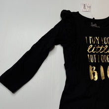 Load image into Gallery viewer, Girls H&amp;T, black cotton ruffle long sleeve top, NEW, size 3,  