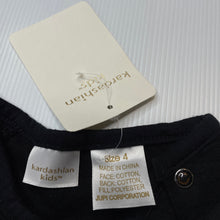 Load image into Gallery viewer, Girls Kardashian Kids, black quilted short sleeve top, NEW, size 4,  