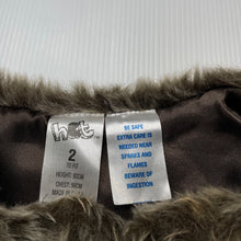Load image into Gallery viewer, Girls H&amp;T, faux fur vest/jacket, 2 hook fasten, EUC, size 2,  