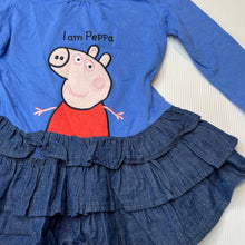 Load image into Gallery viewer, Girls Peppa Pig, cotton long sleeve dress, GUC, size 1, L: 41cm