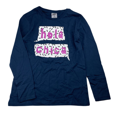 Girls L&D, navy cotton long sleeve top, EUC, size 10,  
