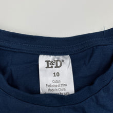 Load image into Gallery viewer, Girls L&amp;D, navy cotton long sleeve top, EUC, size 10,  