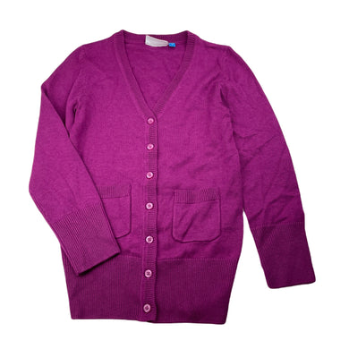 Girls Barely Basics, purple knitted cardigan, L: 50cm, EUC, size 7,  