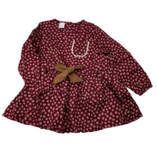 Load image into Gallery viewer, Girls Little Bear Cookie, lined floral long sleeve top, L: 45cm, armpit to armpit: 29cm, shoulder to cuff: 35cm, EUC, size 3-4,  