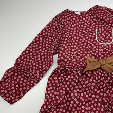 Load image into Gallery viewer, Girls Little Bear Cookie, lined floral long sleeve top, L: 51cm, armpit to armpit: 32cm, shoulder to cuff: 40cm, EUC, size 6-7,  