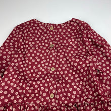 Load image into Gallery viewer, Girls Little Bear Cookie, lined floral long sleeve top, L: 51cm, armpit to armpit: 32cm, shoulder to cuff: 40cm, EUC, size 6-7,  