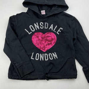 Girls Lonsdale, streetchy long sleeve hooded top, FUC, size 3,  