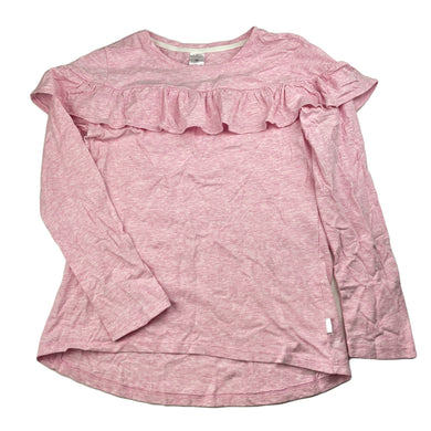 Girls Target, pink marle ruffle cotton top, EUC, size 12,  