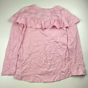 Girls Target, pink marle ruffle cotton top, EUC, size 12,  