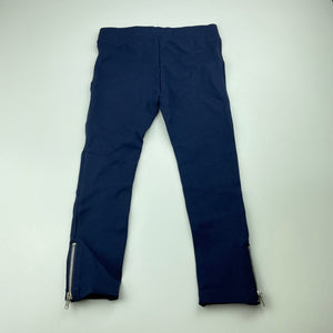 Girls Emerson, navy stretchy pants, elasticated, Inside leg: 36cm, EUC, size 3,  