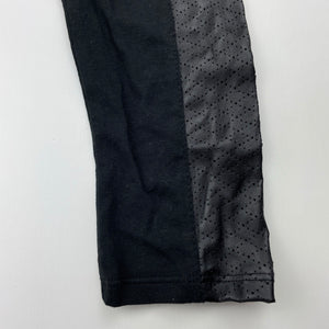 Girls Kardashian Kids, black stretchy pants, faux leather detail, Inside leg: 36cm, NEW, size 3,  