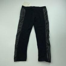 Load image into Gallery viewer, Girls Kardashian Kids, black stretchy pants, faux leather detail, Inside leg: 36cm, NEW, size 3,  