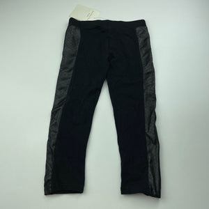 Girls Kardashian Kids, black stretchy pants, faux leather detail, Inside leg: 36cm, NEW, size 3,  