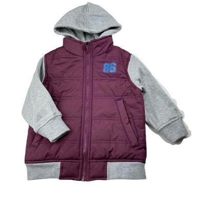 Boys H&T, maroon & grey jacket / coat, GUC, size 3,  