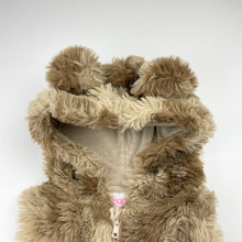 Load image into Gallery viewer, Girls Mango, lined faux fur hooded vest / jacket, EUC, size 1,  