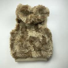 Load image into Gallery viewer, Girls Mango, lined faux fur hooded vest / jacket, EUC, size 1,  
