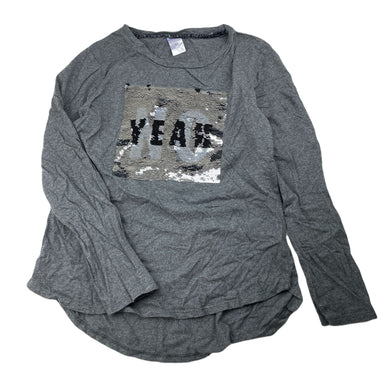 Girls Target, flip sequin cotton long sleeve top, GUC, size 12,  