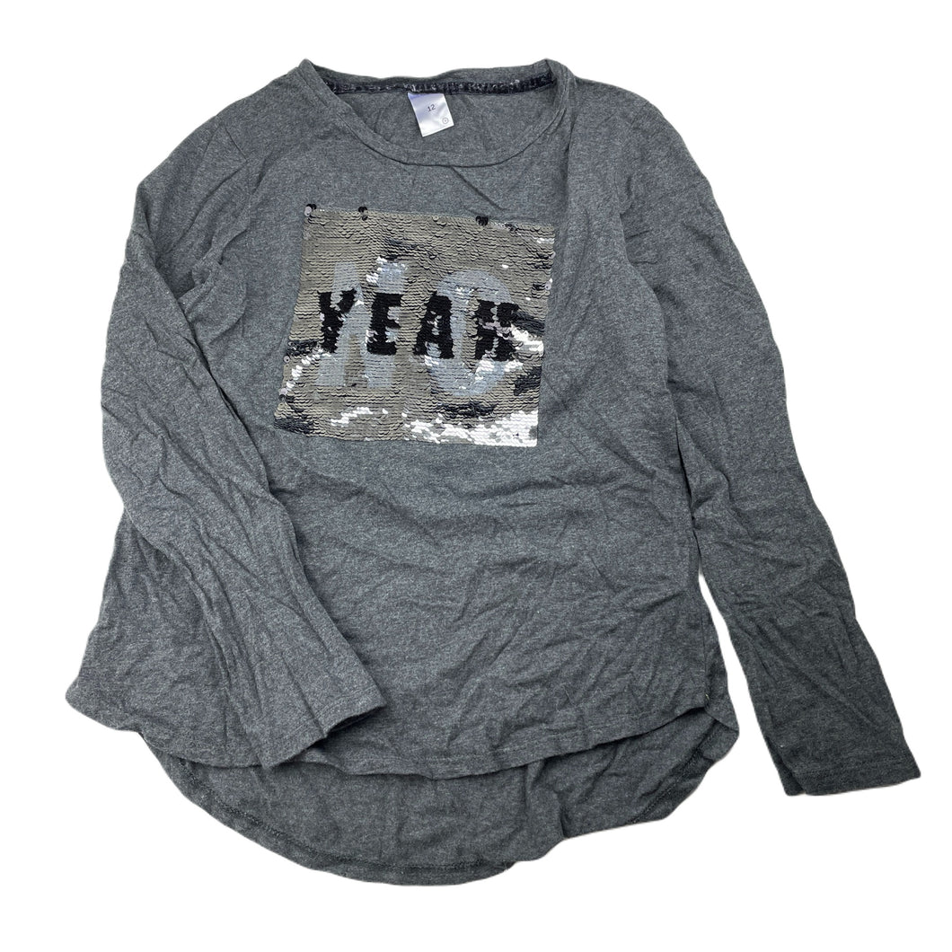 Girls Target, flip sequin cotton long sleeve top, GUC, size 12,  