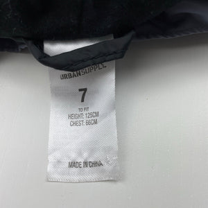Boys Urban Supply, lightweight spray jacket, small hole in outer fabric, back right shoulder, FUC, size 7,  