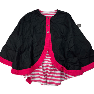 Girls hide & SEEK, black & pink cotton cape, NEW, size 5-6,  