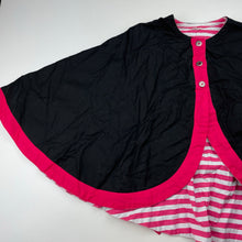 Load image into Gallery viewer, Girls hide &amp; SEEK, black &amp; pink cotton cape, NEW, size 5-6,  