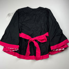 Load image into Gallery viewer, Girls hide &amp; SEEK, black &amp; pink cotton cape, NEW, size 5-6,  