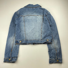 Load image into Gallery viewer, Girls Target, zip up stretch denim jacket, GUC, size 10,  