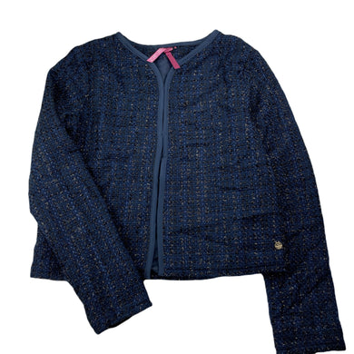 Girls Material Girl, navy & black boucle lightweight jacket, EUC, size 14,  
