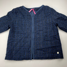Load image into Gallery viewer, Girls Material Girl, navy &amp; black boucle lightweight jacket, EUC, size 14,  