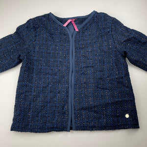 Girls Material Girl, navy & black boucle lightweight jacket, EUC, size 14,  