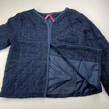 Load image into Gallery viewer, Girls Material Girl, navy &amp; black boucle lightweight jacket, EUC, size 14,  