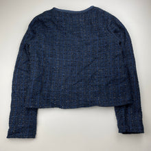 Load image into Gallery viewer, Girls Material Girl, navy &amp; black boucle lightweight jacket, EUC, size 14,  