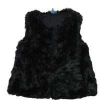 Load image into Gallery viewer, Girls Tilii, lined black faux fur vest, 3 hook fastening, EUC, size 10,  