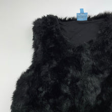Load image into Gallery viewer, Girls Tilii, lined black faux fur vest, 3 hook fastening, EUC, size 10,  