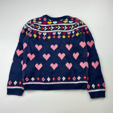 Load image into Gallery viewer, Girls Target, knitted cotton sweater / jumper, hearts, GUC, size 5,  