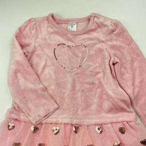 Girls Target, spliced velour & tulle party dress, EUC, size 2, L: 44cm