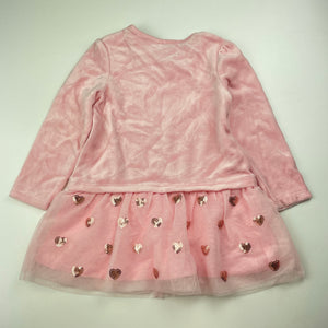 Girls Target, spliced velour & tulle party dress, EUC, size 2, L: 44cm