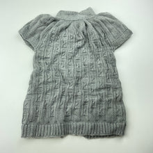 Load image into Gallery viewer, Girls grey, soft feel knitted short sleeve cardigan, no labels, L: 39cm, armpit to armpit: 25.5cm, EUC, size 2-3,  