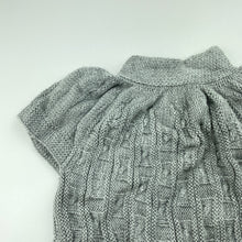 Load image into Gallery viewer, Girls grey, soft feel knitted short sleeve cardigan, no labels, L: 39cm, armpit to armpit: 25.5cm, EUC, size 2-3,  