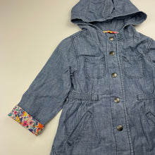 Load image into Gallery viewer, Girls Old Navy, chambray cotton jacket / coat, L: 41cm, GUC, size 4,  