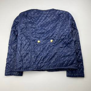 Girls navy, lightweight quilted jacket, GUC, size 6-7,  