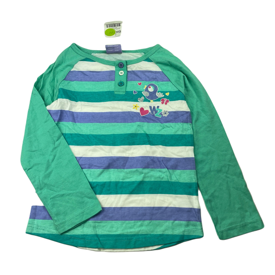 Girls Big W, striped cotton long sleeve top, NEW, size 5,  