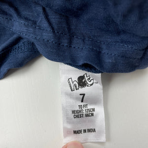 Boys H&T, blue cotton henley top, EUC, size 7,  