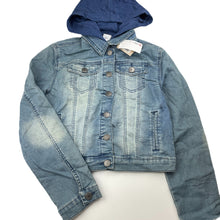 Load image into Gallery viewer, Girls Target, soft feel stretch denim hooded jacket, NEW, size 12,  