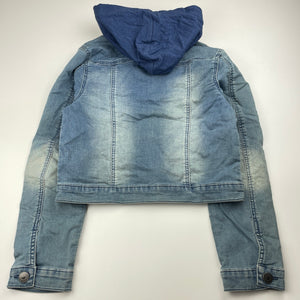 Girls Target, soft feel stretch denim hooded jacket, NEW, size 12,  