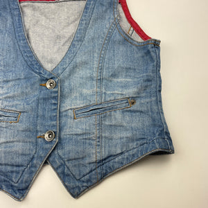 Girls Pink Sugar, blue denim vest / waistcoat, GUC, size 12,  