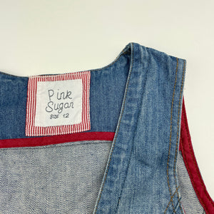 Girls Pink Sugar, blue denim vest / waistcoat, GUC, size 12,  
