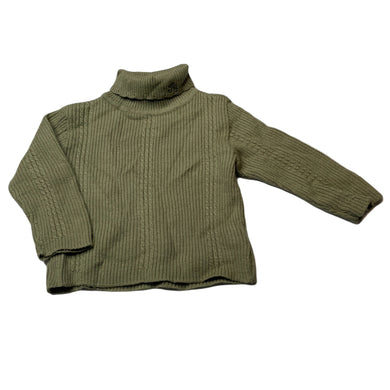 Girls Tartine Et Chocolat, knitted roll neck sweater / jumper, small mark front, FUC, size 12 months,  