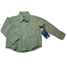 Load image into Gallery viewer, Boys Mini World, green long sleeve dress shirt, NEW, size 2,  