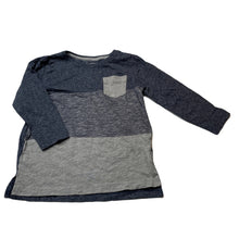 Load image into Gallery viewer, Boys H&amp;T, blue &amp; grey long sleeve t-shirt / top, GUC, size 2,  